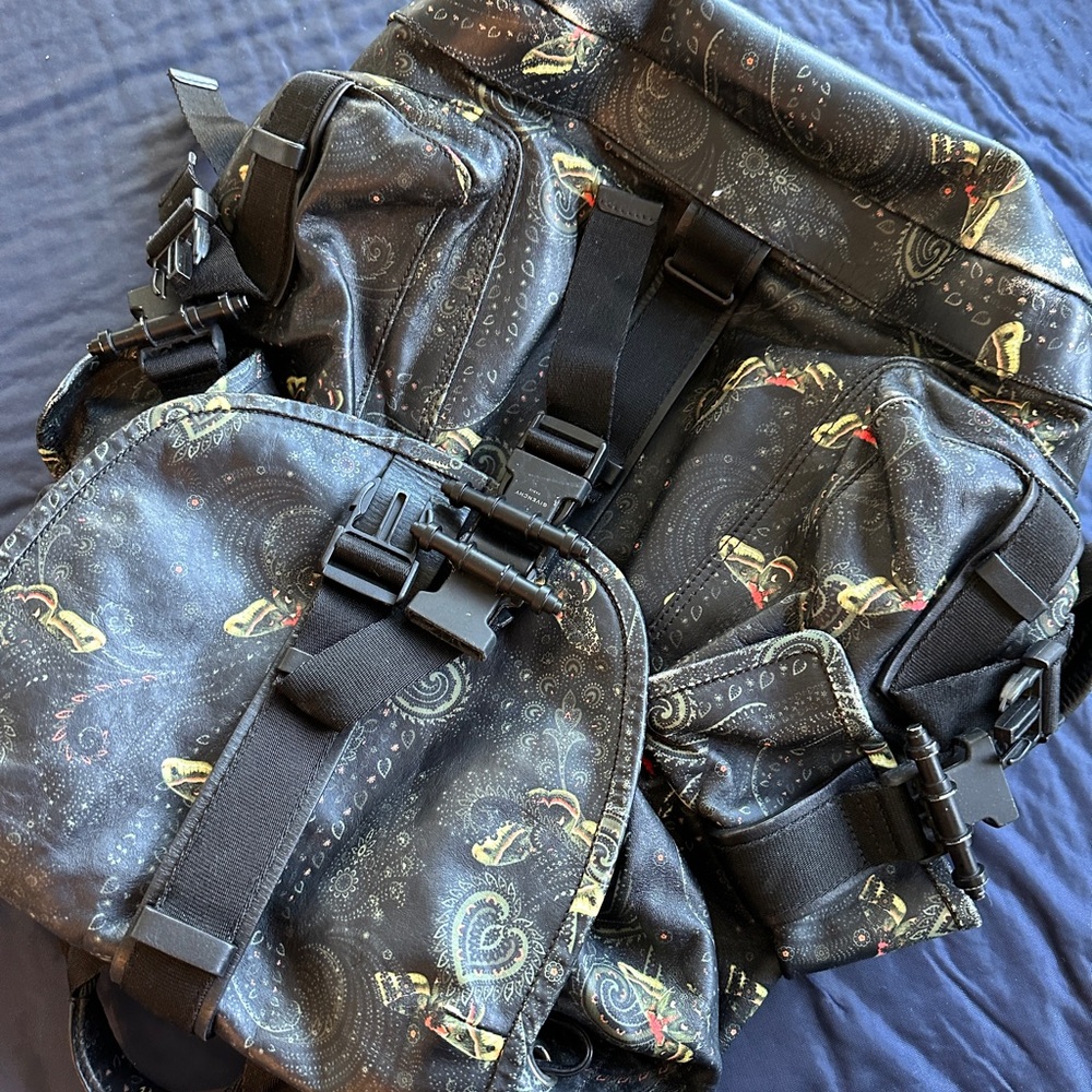 Givenchy butterfly Print Black Backpack with Functional Design